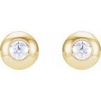 Round Bezel-Set Stud Earrings