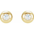 Round Bezel-Set Stud Earrings