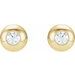Round Bezel-Set Stud Earrings