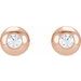 Round Bezel-Set Stud Earrings