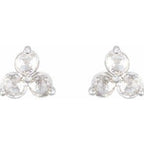 Round Three-Stone Earrings