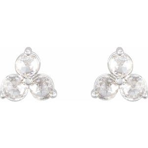 Round Three-Stone Earrings