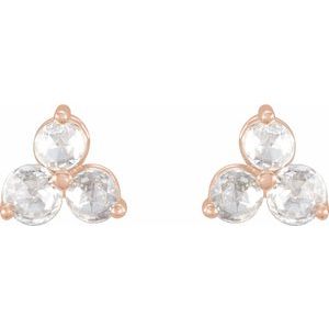 Round Three-Stone Earrings
