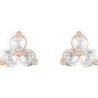 Round Three-Stone Earrings