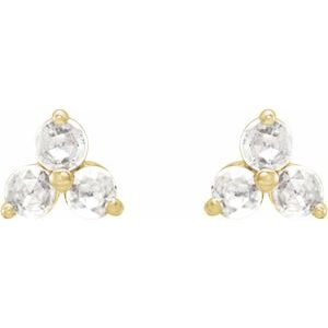 Round Three-Stone Earrings