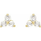 Round Three-Stone Earrings