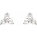 Round Three-Stone Earrings