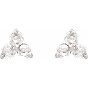 Round Three-Stone Earrings
