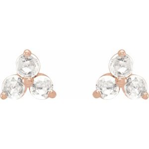 Round Three-Stone Earrings
