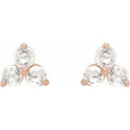 Round Three-Stone Earrings