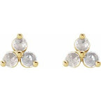 Round Three-Stone Earrings