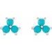 Three-Stone Cabochon Earrings