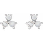 Three-Stone Cabochon Earrings