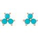 Three-Stone Cabochon Earrings