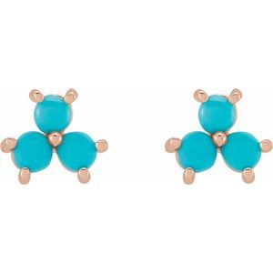 Three-Stone Cabochon Earrings