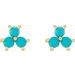 Three-Stone Cabochon Earrings