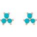 Three-Stone Cabochon Earrings