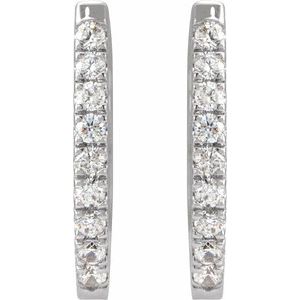 Accented U-Hoop Earrings