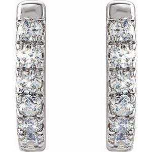 Accented U-Hoop Earrings