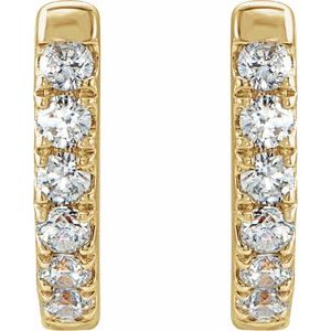 Accented U-Hoop Earrings