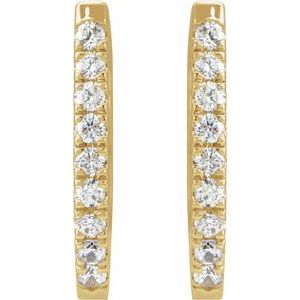Accented U-Hoop Earrings