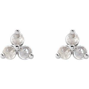 Round Three-Stone Earrings