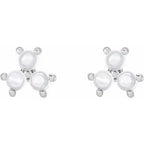 Three-Stone Cabochon Earrings