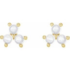 Three-Stone Cabochon Earrings