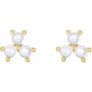 Three-Stone Cabochon Earrings
