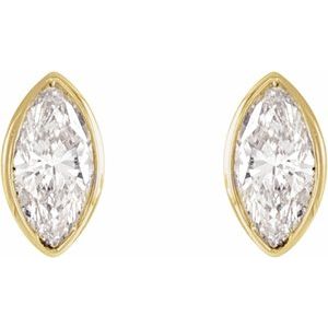 Marquise Bezel-Set Stud Earrings
