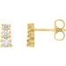 Graduated Three-Stone Earrings