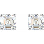 Asscher 4-Prong Stud Earrings