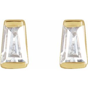 Tapered Baguette Channel-Set Stud Earrings
