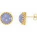 Round Cabochon Crown Earrings