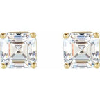 Asscher 4-Prong Stud Earrings