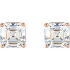 Asscher 4-Prong Stud Earrings