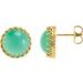 Round Cabochon Crown Earrings