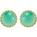 Round Cabochon Crown Earrings