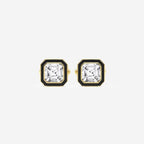 Black Enamel Asscher Cufflinks