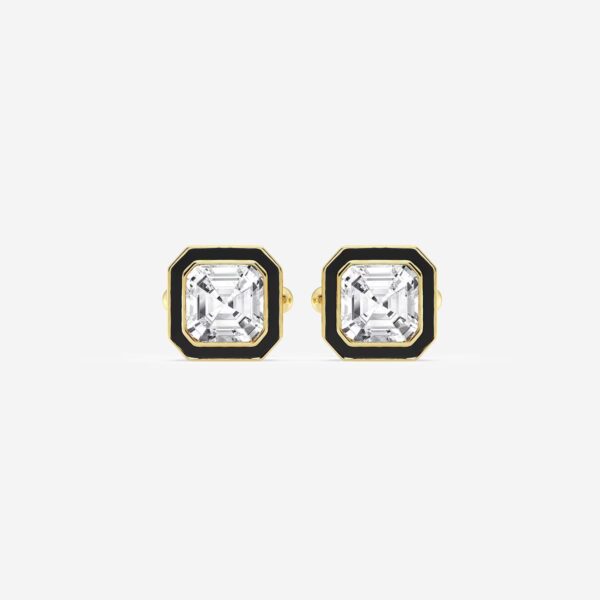 Black Enamel Asscher Cufflinks