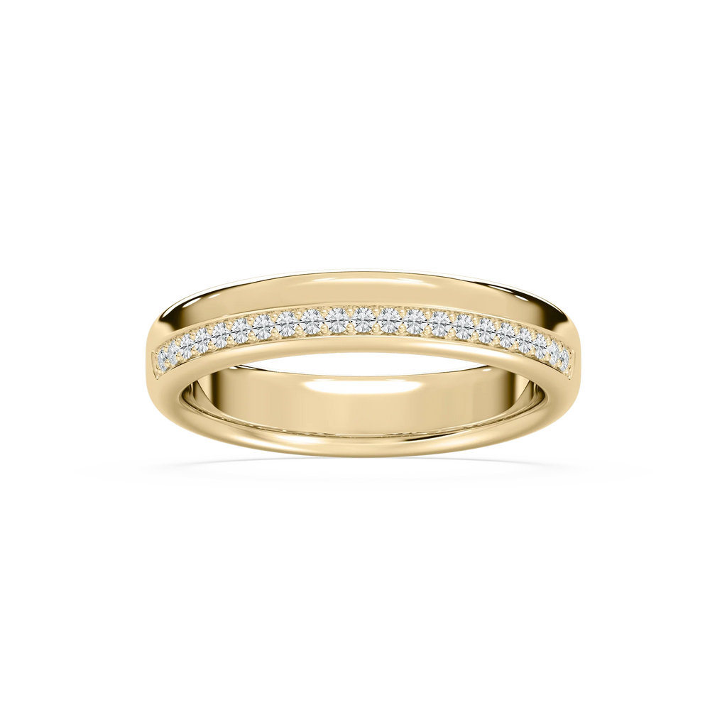 Adam 1/5 ctw Round LGD 4.80mm Channel Wedding Band - 14K Yellow Gold