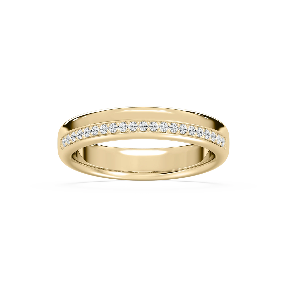 Adam 1/5 ctw Round LGD 4.80mm Channel Wedding Band - 14K Yellow Gold