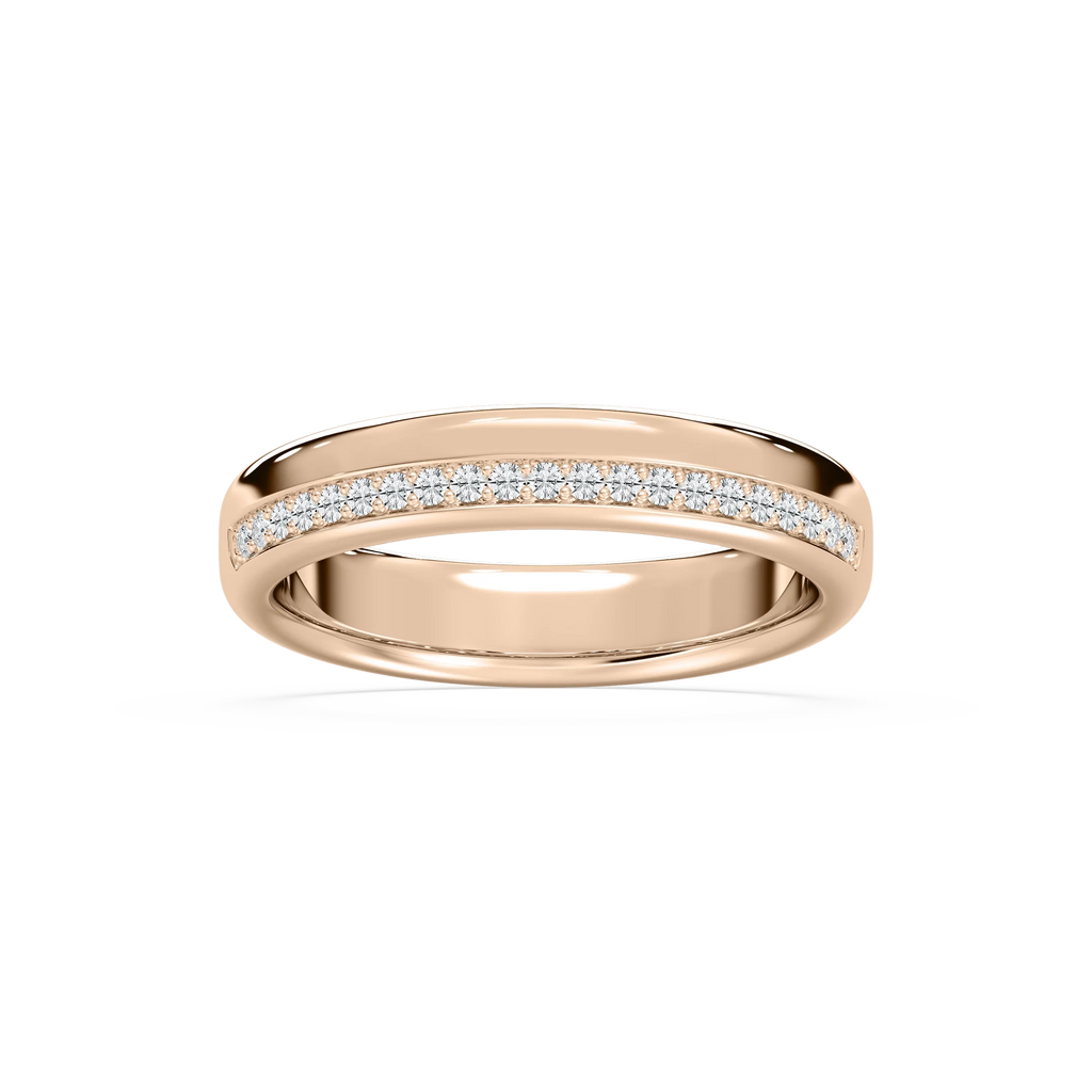 Adam 1/5 ctw Round LGD 4.80mm Channel Wedding Band - 14K Rose Gold