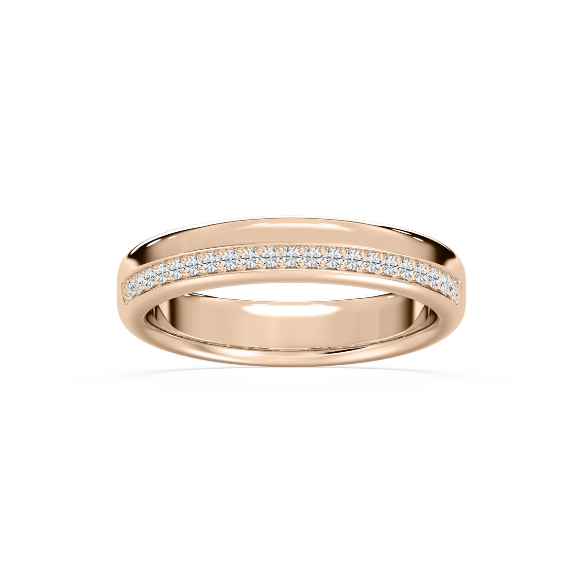 Adam 1/5 ctw Round LGD 4.80mm Channel Wedding Band - 14K Rose Gold