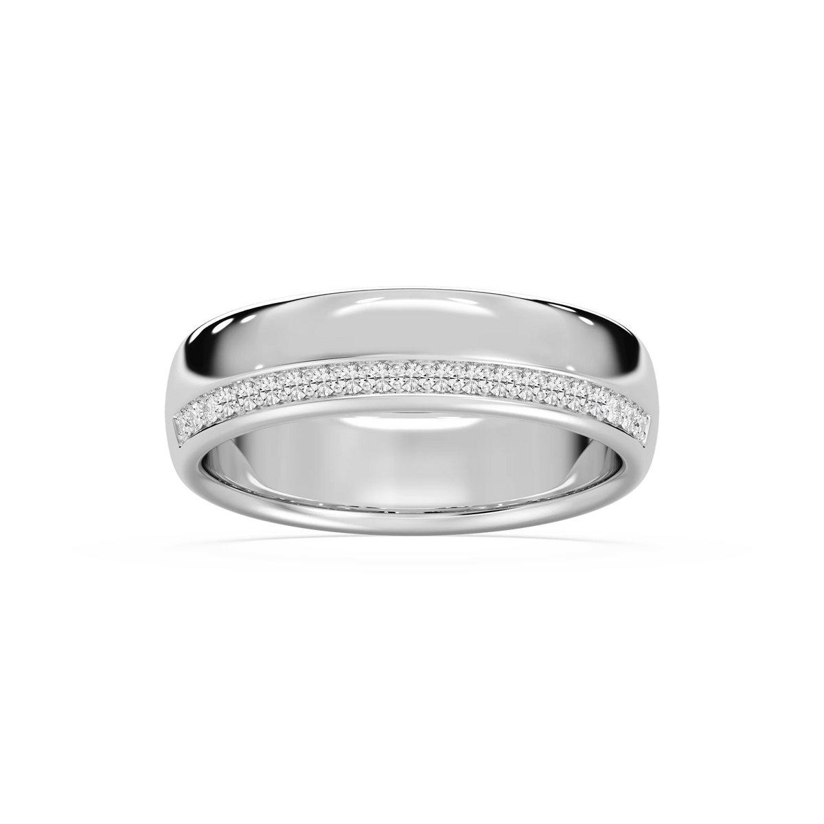 Adam 1/5 ctw Round LGD 6.25mm Channel Wedding Band - 14K White Gold
