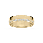 Adam 1/5 ctw Round LGD 6.25mm Channel Wedding Band - 14K Yellow Gold