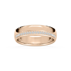 Adam 1/5 ctw Round LGD 6.25mm Channel Wedding Band - 14K Rose Gold