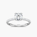 Adelaide Round LGD Adorned Hidden Halo Engagement Ring - 14K White Gold