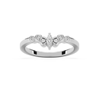 Adelle 1/2 ctw Marquise and Round LGD Scroll Curved Band - 14K White Gold