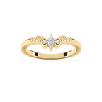Adelle 1/2 ctw Marquise and Round LGD Scroll Curved Band - 14K Yellow Gold